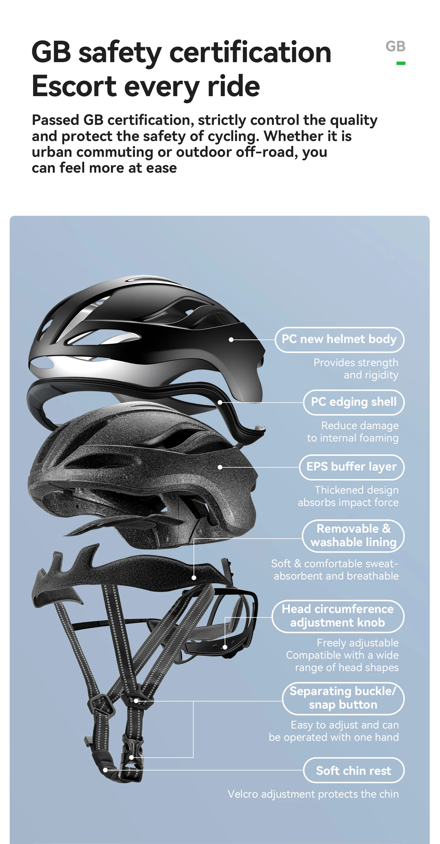 ROCKBROS Kinder-Fahrradhelm, atmungsaktiv, leicht, mit hochdichtem Schaumstoff, einteilig geformt, stoßdämpfend, Jugendhelm. – Detail 8