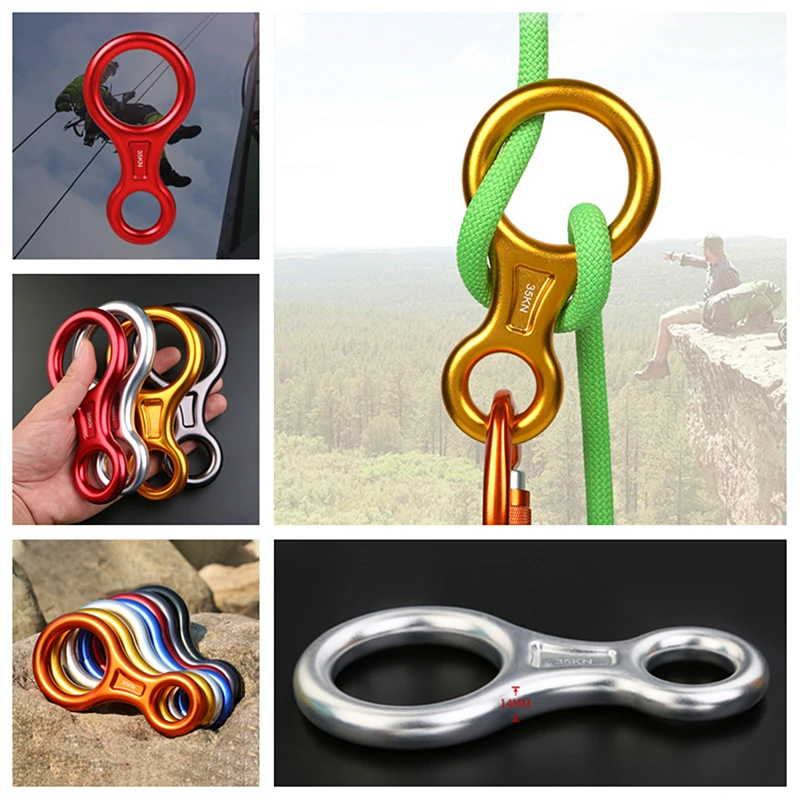 Free shipping Outdoor rappelling 8-ring descender aerial slow descender protector eight-ring linen jewelry for kite kevlar rope