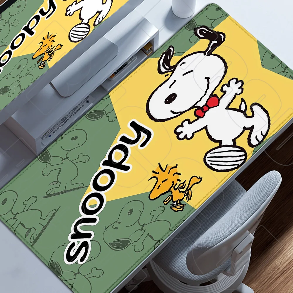 HD 40X90cm Aksesoris PC Anime S-Snoopys Mouse Pad Lucu Kartun Anjing Peanuts Gaming Alas Meja Karet Anti Selip Alas Komputer Laptop
