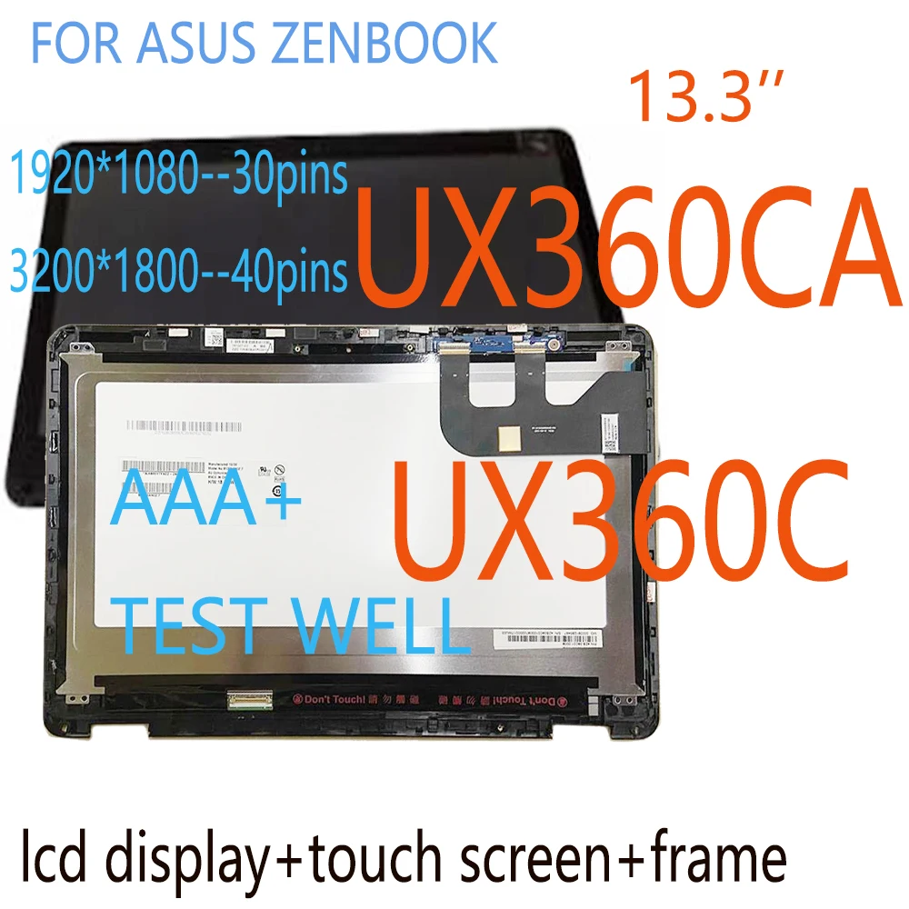 

13.3 inch LAPTOP LCD Screen For ASUS ZENBOOK UX360CA UX360C LCD Display Touch Screen Digitizer Assembly B133HAN02.7 LTN133YL04