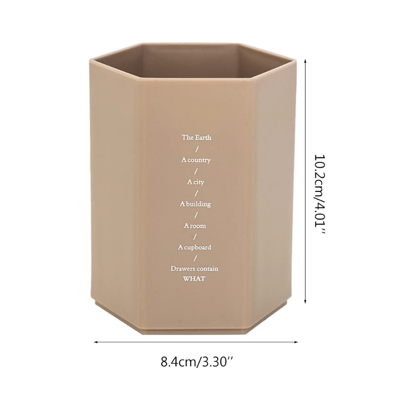 Simples elegante porta-canetas PP design hexagonal caixa organizadora para crianças