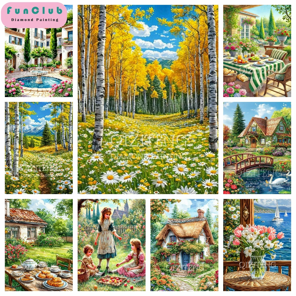Waldlandschaft 5D Diamant Malerei Kits Ländliche Landschaft Voller Diamant Mosaik Stickerei DIY Home Decor Kunst Strass Handwerk