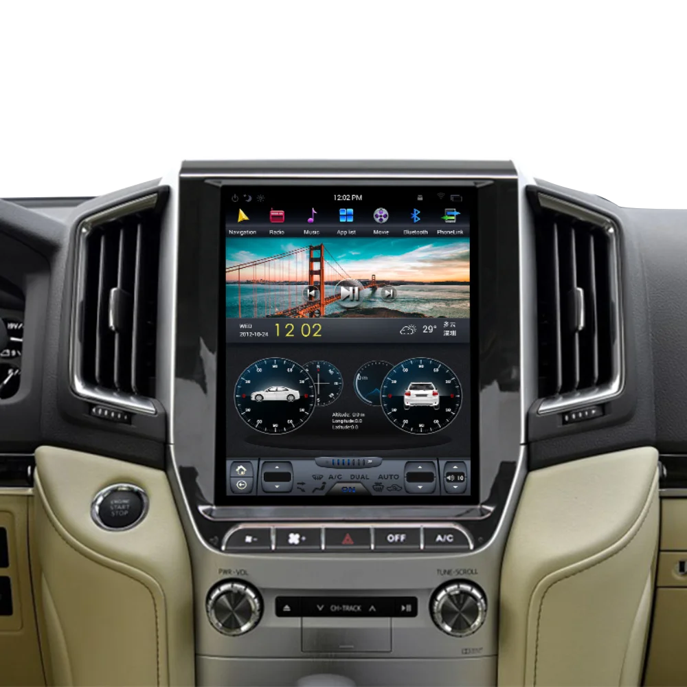 Для Toyota Land Cruiser LC200 2016-2019 Android 13 8G256G мультимедийный DVD-плеер Carplay GPS навигация Сенсорный экран автомобильное радио