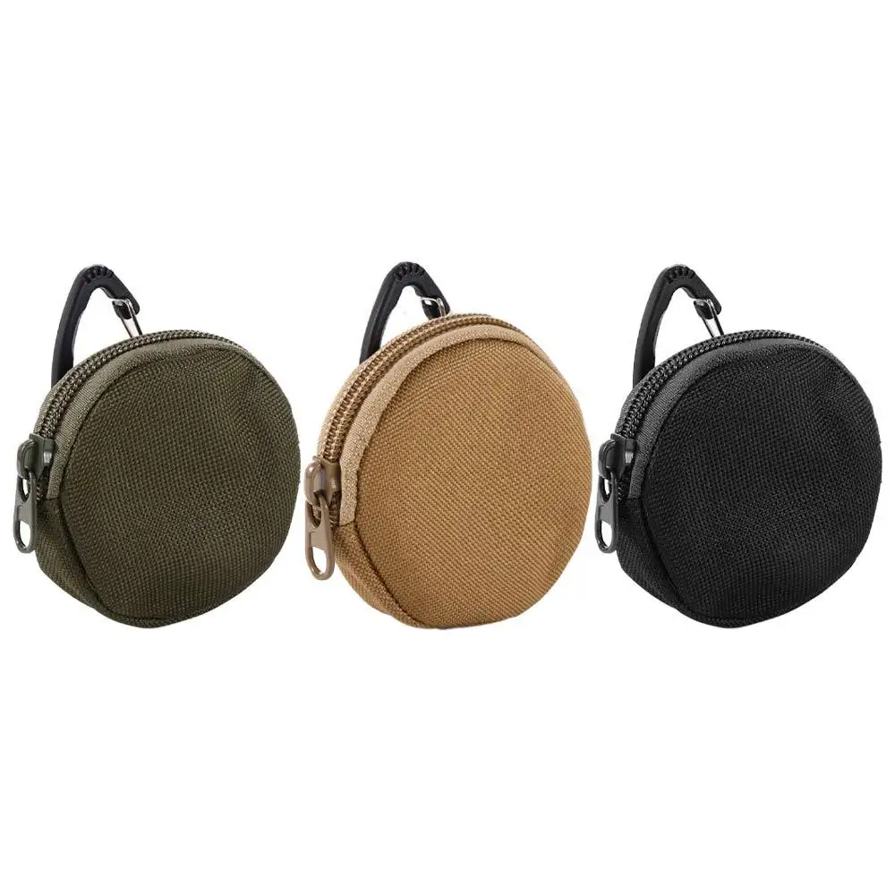 buckle Waterproof Outdoor Men Card Pouch Earphone bag Round shape Money Pack Men Wallet Mini Coin Purse Key Card Holder