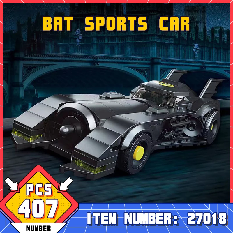 

10020 Famous Action Movie Bat Sports Car Model Building Block Desktop Ornament Children Educational Toy Boy Birthday Gifts