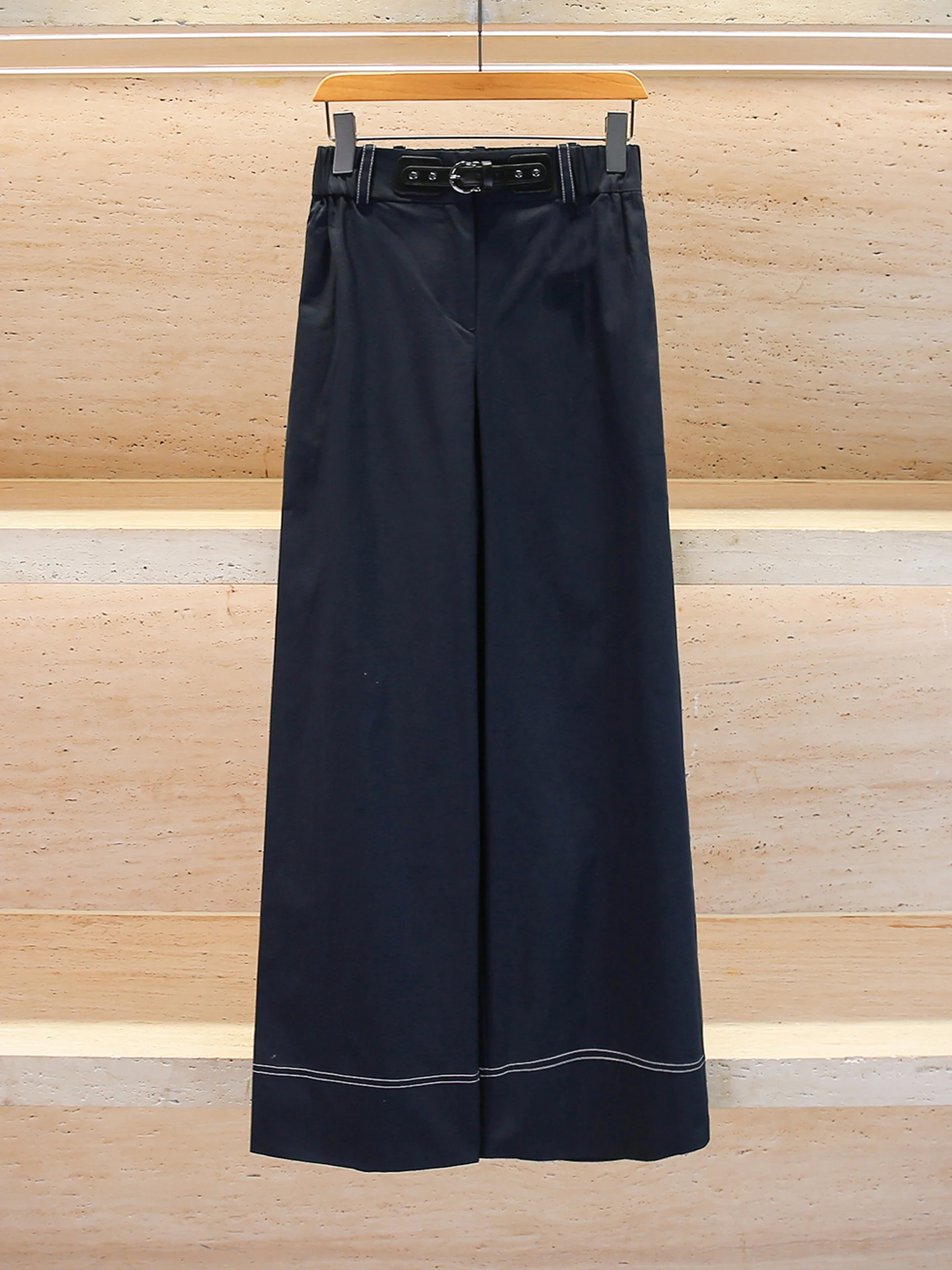 

M Home Nan You High End Women's Casual Wide Leg Jeans Elastic Waist Slimming Autumn New Sle All Match Loose Fit Denim Pants