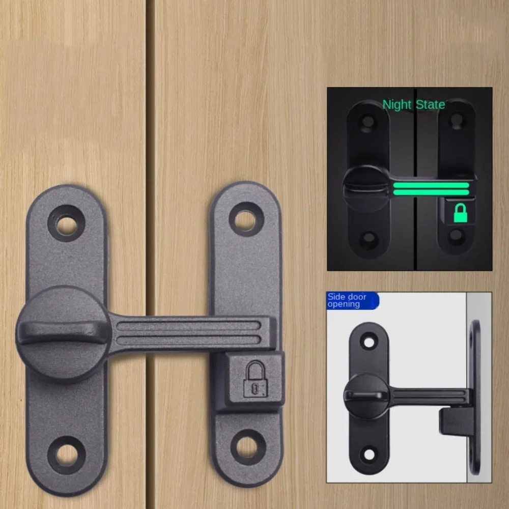 

Protable Zinc Alloy Sliding Door Lock 90/180 Degree Easy to Install Door Lock Guard Antitheft Safety Door Hasps Guard