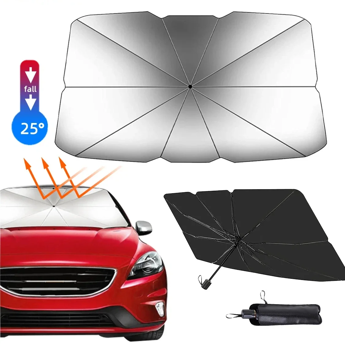 Sunscreen Umbrella,thermal Insulation Umbrella,sun Shade Protector Parasol Car Front Window Sunshade Covers Protection The Items