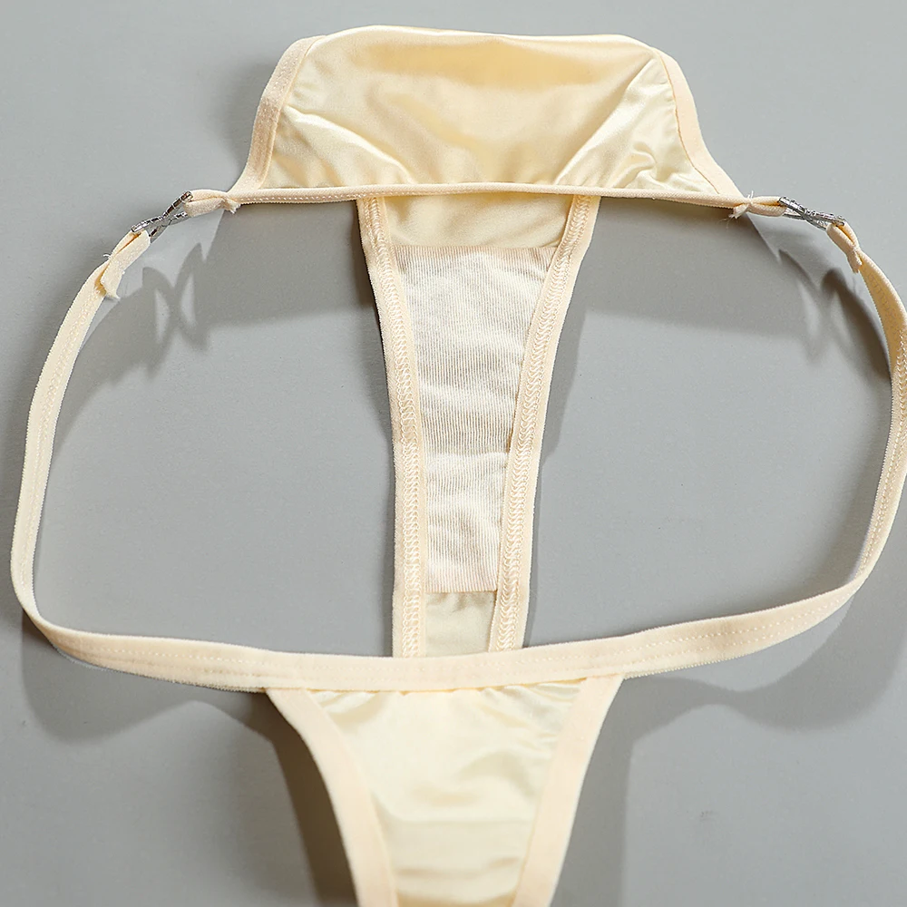 Damen-Dessous-Unterwäsche, nahtloser Satin-Strass-Tanga, hautfreundlich, atmungsaktiv, Low-Rise-Diations-Slip, G-String – Detail 16
