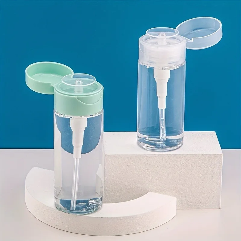 1 قطعة 150 مللي زجاجة توزيع المضخة ، حاوية مستحضرات التجميل الشفافة دفع أسفل زجاجة مضخة توزيع السائل مع غطاء الوجه #1