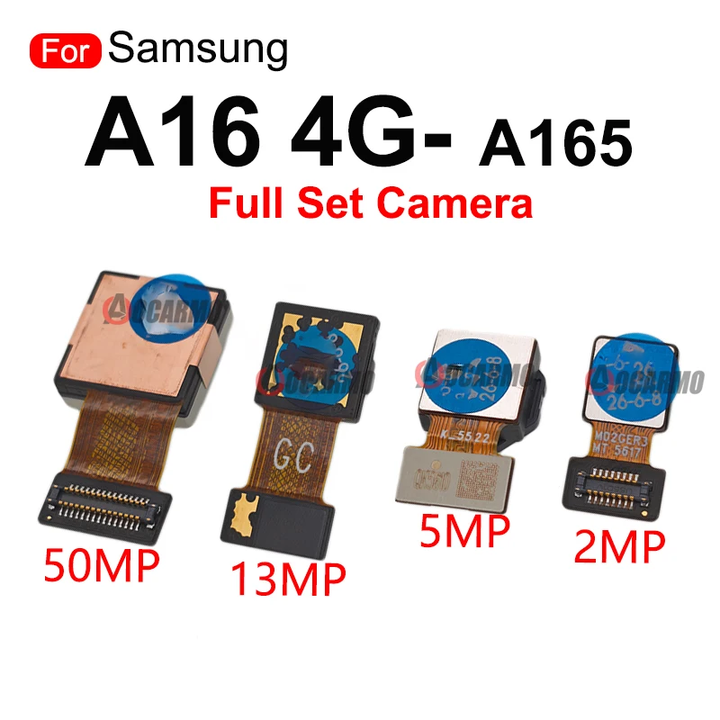 For Samsung Galaxy A165 A16 4G Front Facing Camera 13MP+ Back Ultra Wide Macro Rear Main Camera Flex Cable 50M 5MP 2MP