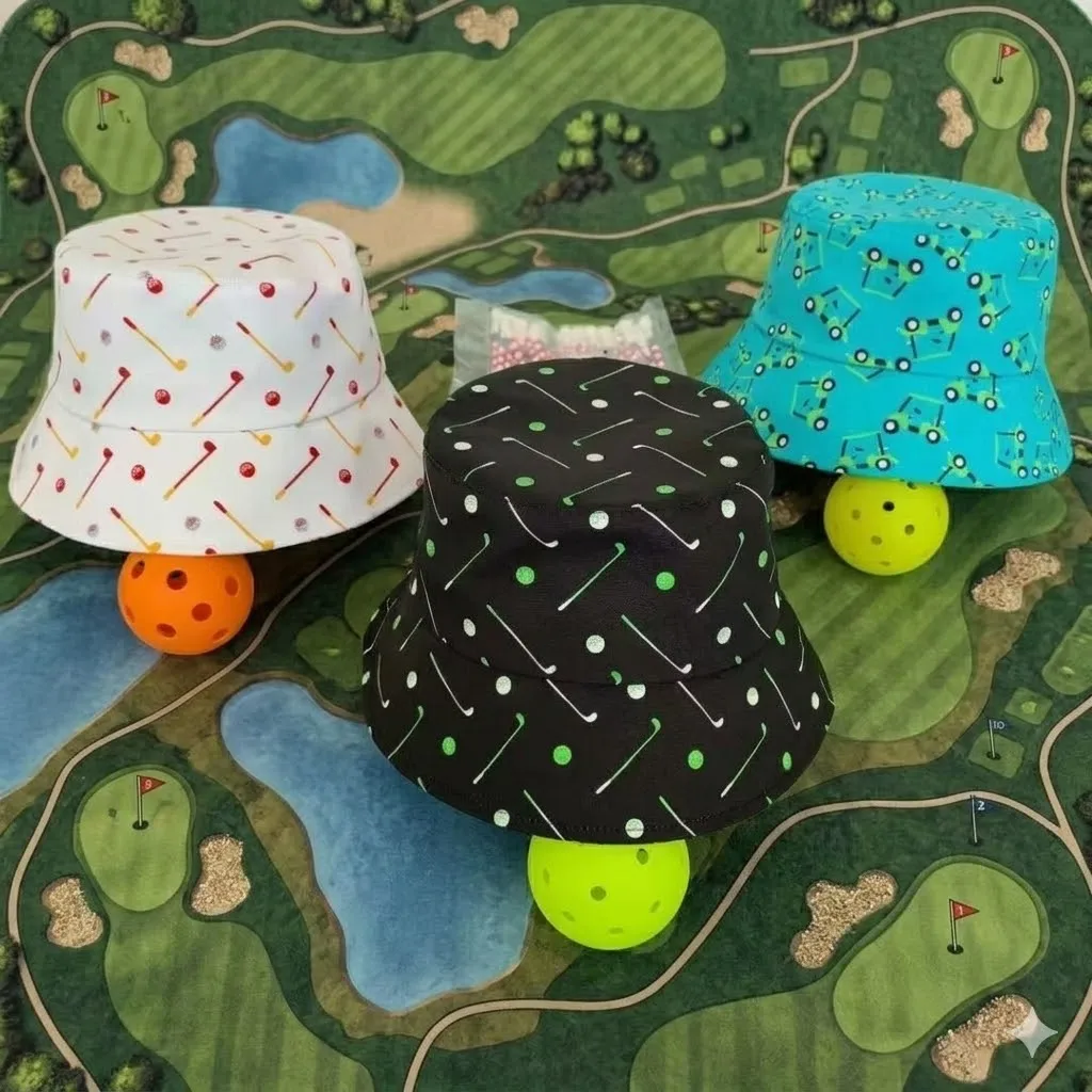

2026 Premium Wide Brim Golf Bucket Hat Women Summer UV Protection Sun Visor Breathable Sports Golf Cap Luxury Beach Sunhat