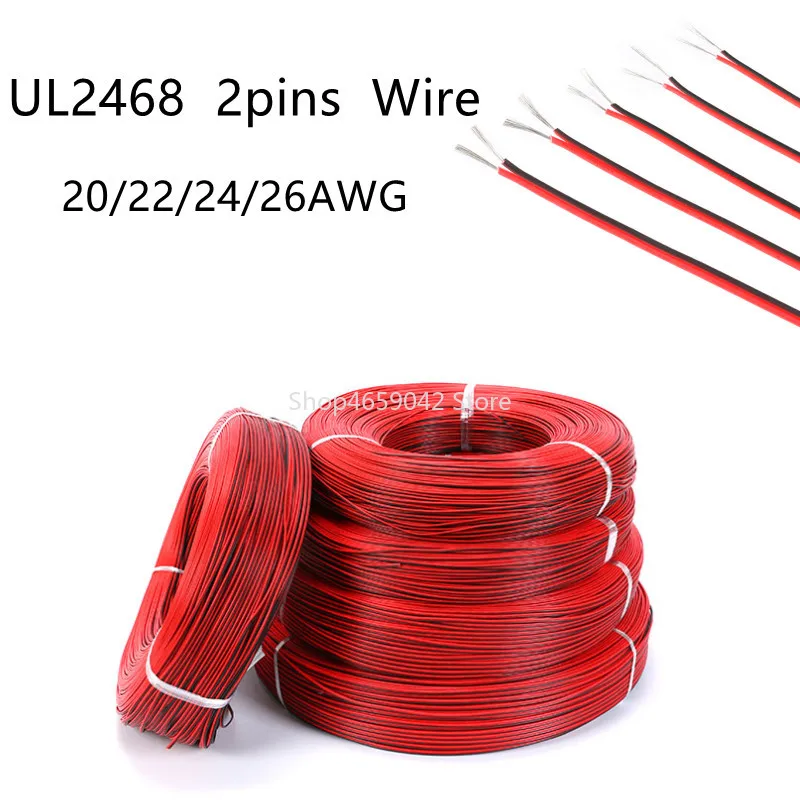 10 Meters Red Black Wire 16/18/20/22/24/26AWG Electrical Wire Tinned Copper Insulated PVC Extension LED Strip Cable