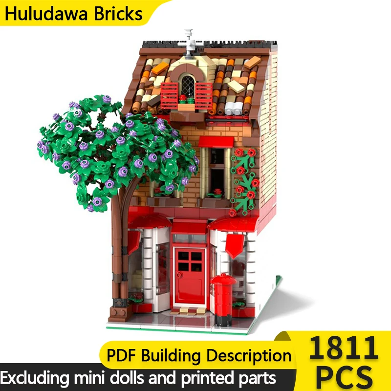 

Модель City Street View MOC, строительные кирпичи, зимняя деревня, почтовый офис, модульная технология, детский праздничный подарок, сборный игрушечный костюм