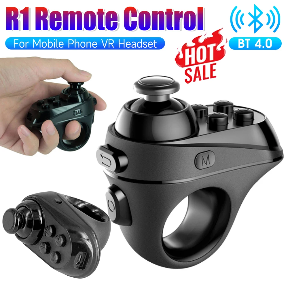 R1 Ring Shape Bluetooth-compatible 4.0 VR Remote Controller Wireless Gamepad for iPhone Android Phone VR Gamepad Headset