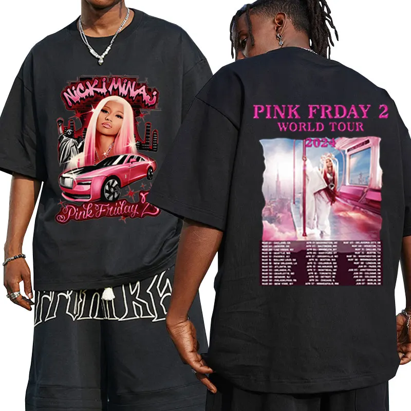 

Rapper Nicki Minaj T Shirt Pink Friday 2 Gag City World Tour T Shirts Men's Fashion Aesthetic T-shirt Unisex Hip Hop Tee Shirt