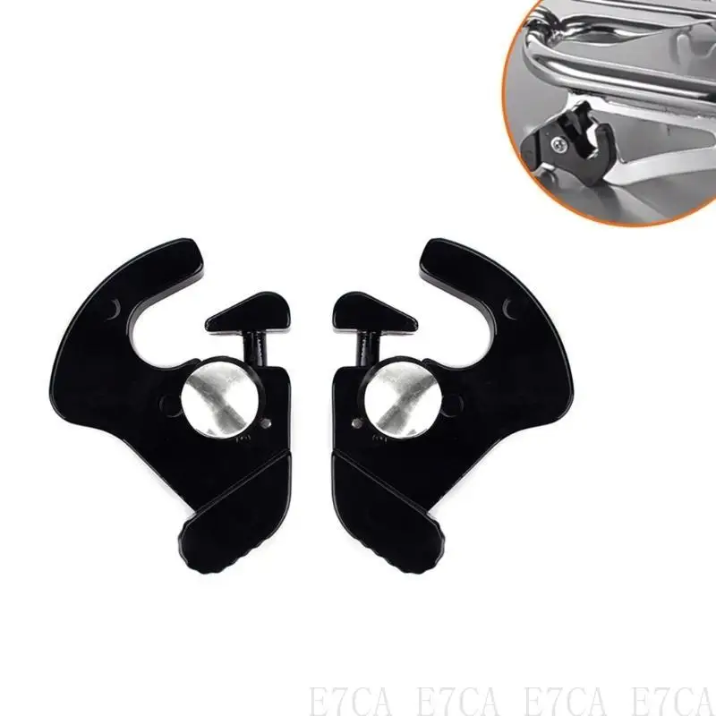 

E7CA 1 Pair Motorcycle Backrest Detachable Locking for 883 CNC-Aluminum Rotary Sissy Bar Luggage Rack Latches-Clips
