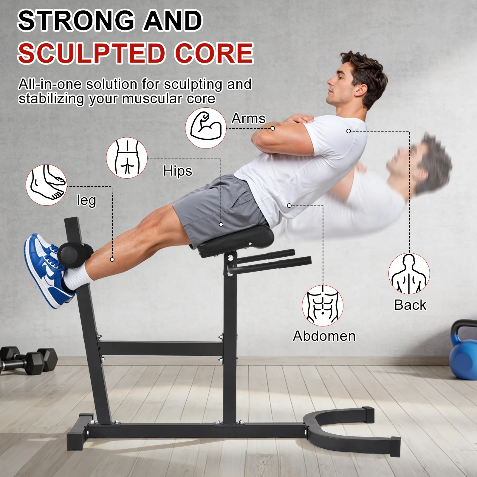 Home Gym Hamstring Exercises - Roman Sandalyesi Hiper Ekstansiyon Sehpası, Ev