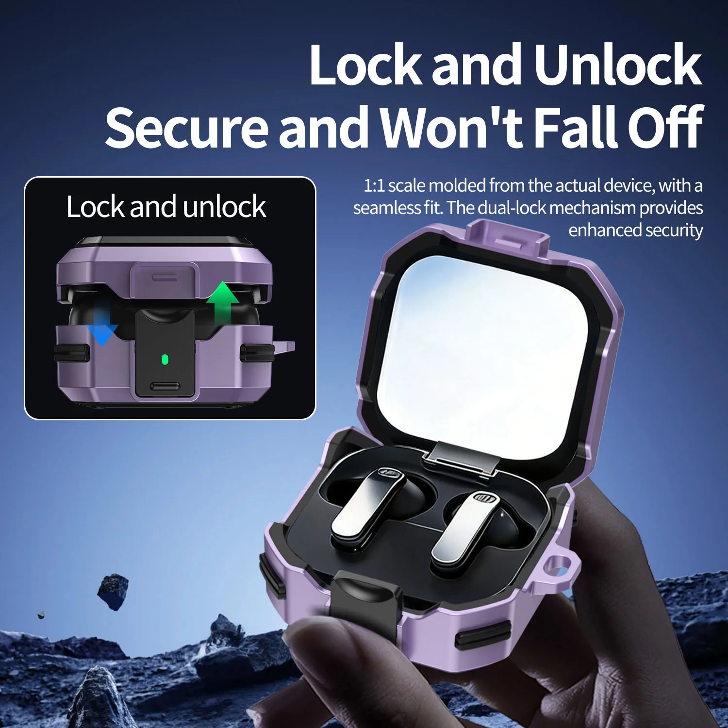 

For Samsung Buds4/Buds4Pro Earbuds Case Earphone Case Cover Shockproof Protect Sleeve With Buckle Hook