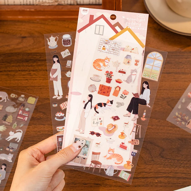 

12pcs Daily Life Theme Stickers 6styles Retro Junk Journal Creative Stationery Diy Deco Stationery Sticker Scrapbooking Supplies