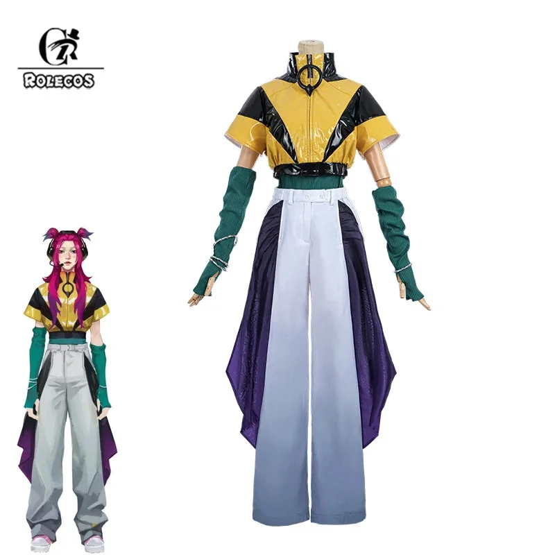 

ROLECOS Game LOL HEARTSTEEL Alune Cosplay Costume LOL Women Roleplay Fantasia Outfits Alune Casual Punk Suit Halloween Full Set