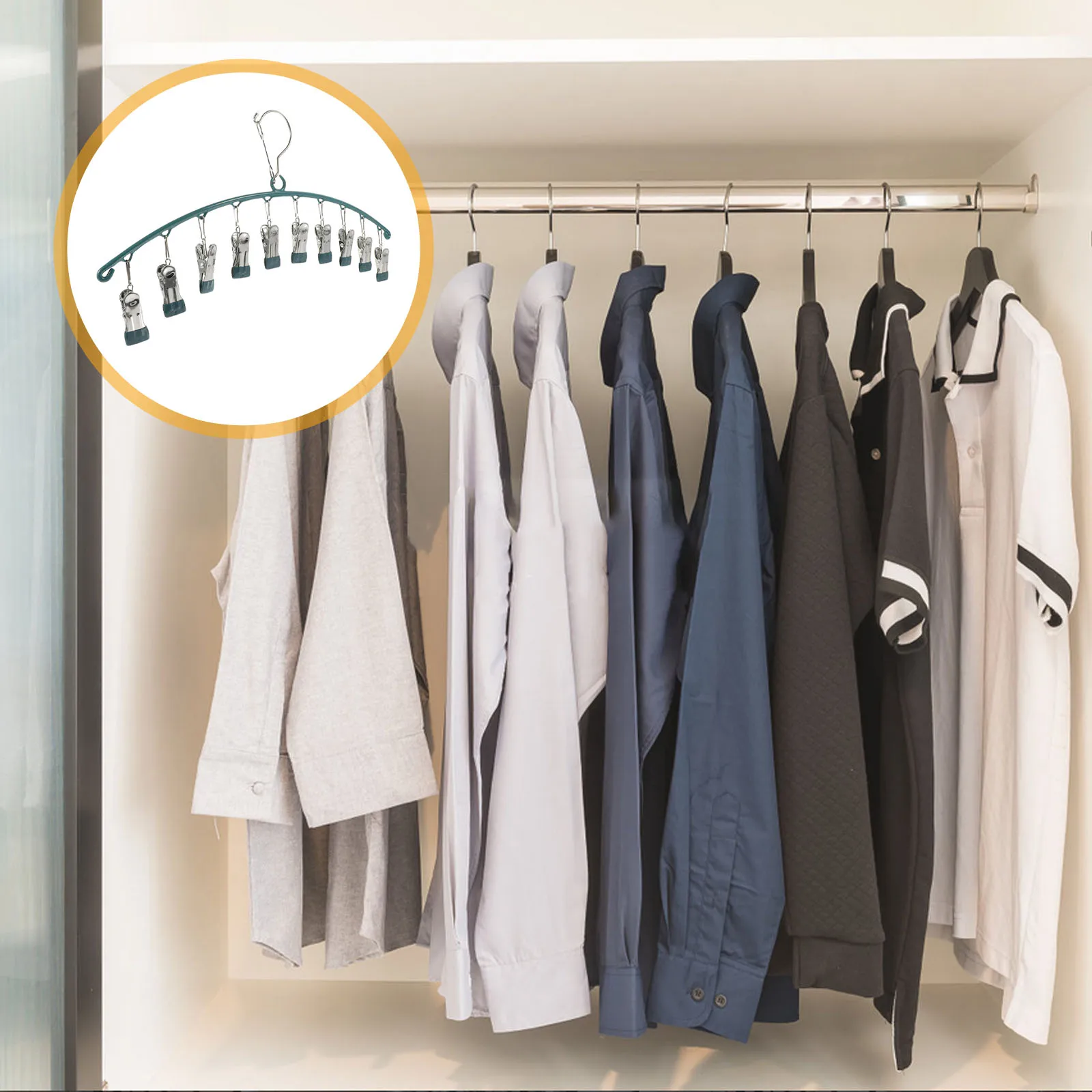 

Sock Drying Rack Sturdy Hangers Multi Clips for Laundry Socks Baby Clothes Underwear Bra Glove Shoelace Dryer Stainless Steel PP