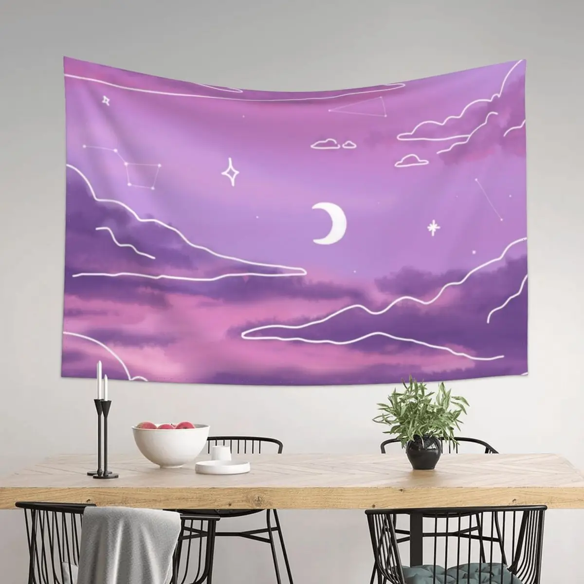 

Purple Sunset View Tapestry Wall Carpet Kawaii Room Decor Decoration For Bedroom Art Mural Tapestry