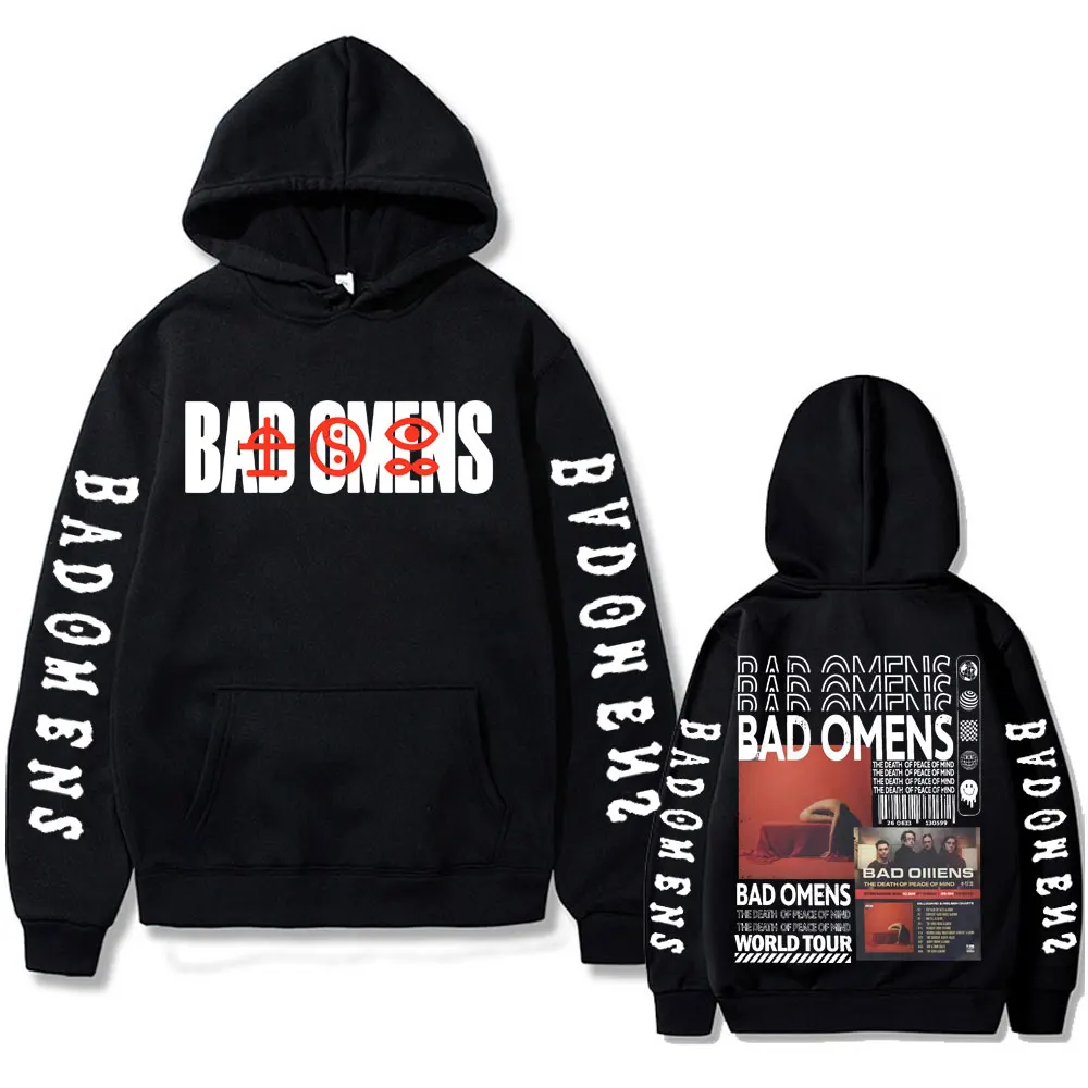 

Rock Band Bad Omens The Death of Peace of Mind Graphic Hoodie Men Women Vintage Oversized Sweatshirt Men's Fleece Cotton Hoodies