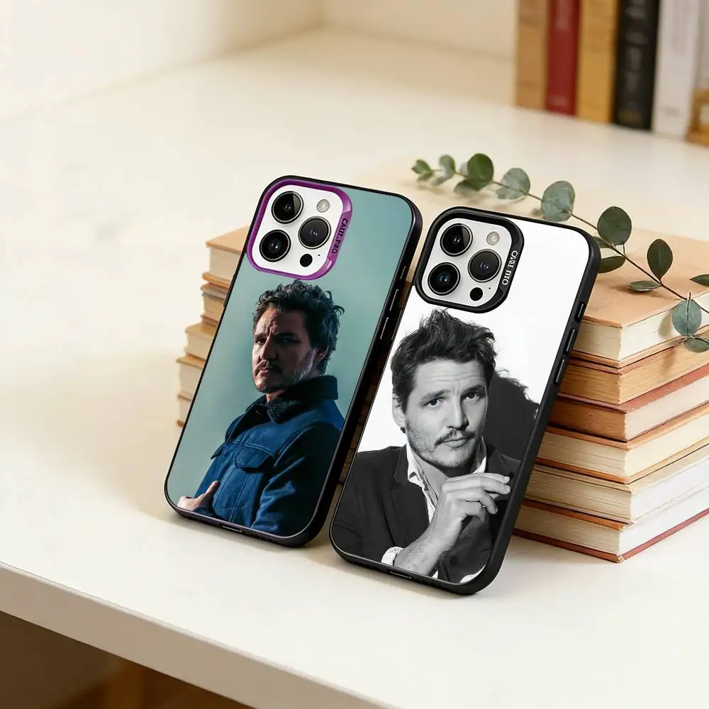 

P-Pedro Pascal Phone Case For iPhone 17,16,15,14,13,12,11 Plus,Pro Max,XS,Colorful Silver Phone case Funda Cover