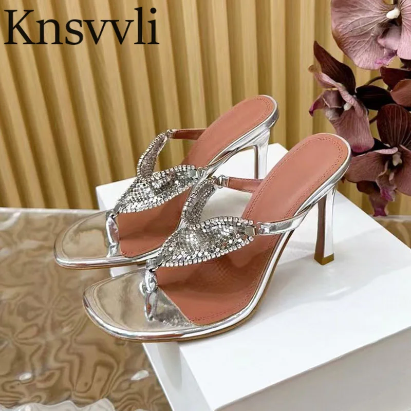 

Sexy High Heels Slippers Women Luxury Crystal Flip Flops Runway Shoes Female Summer Peep Toe Party Shoes Gladiator Sandals Woman