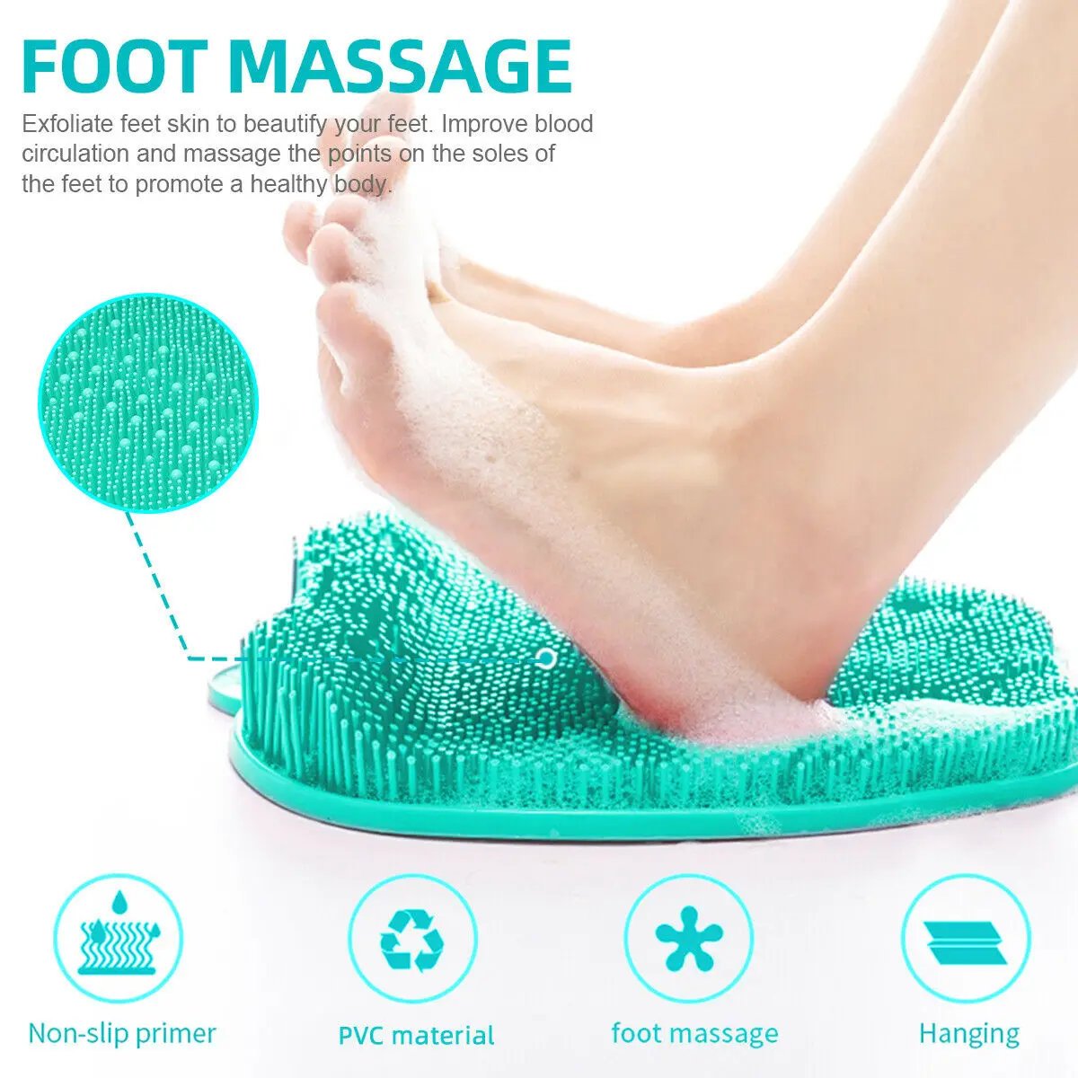 Foot Bath Massager Shower Feet Cleaner Scrubber Washer Brush Remove Dead Skin Massage Feet Household Bathroom Tool Feet Care