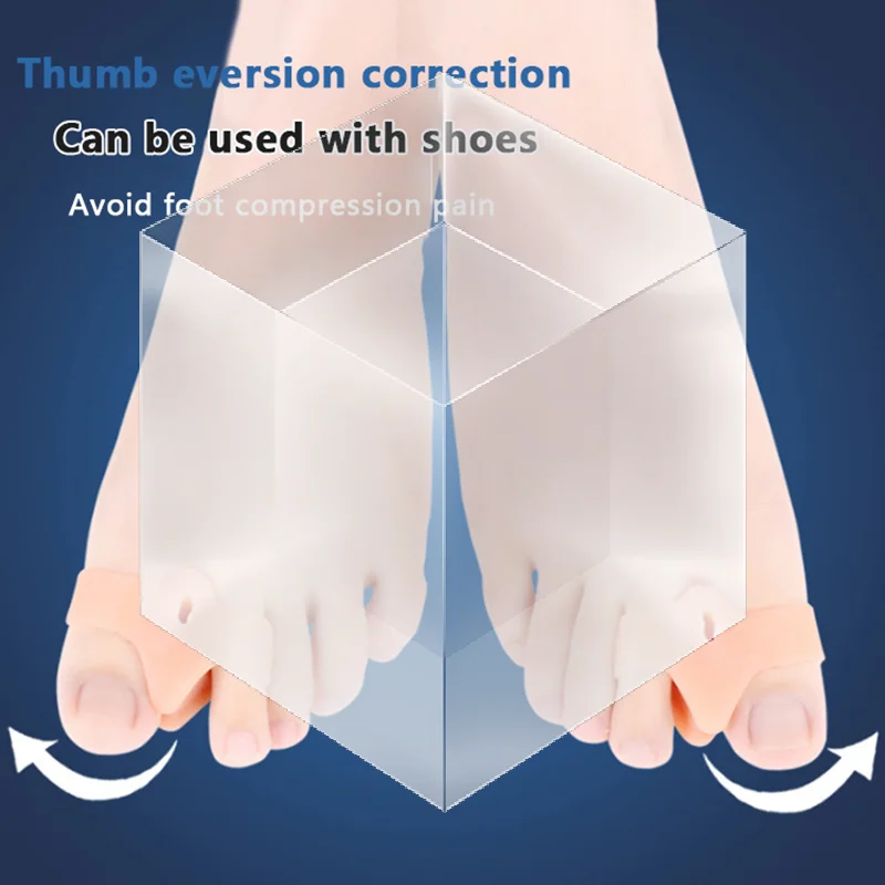 2PCS Silicone Gel Double Ring Thumb Corrector Bunion Foot Toe Hallux Valgus Protector Separator Finger Straightener Adjuster