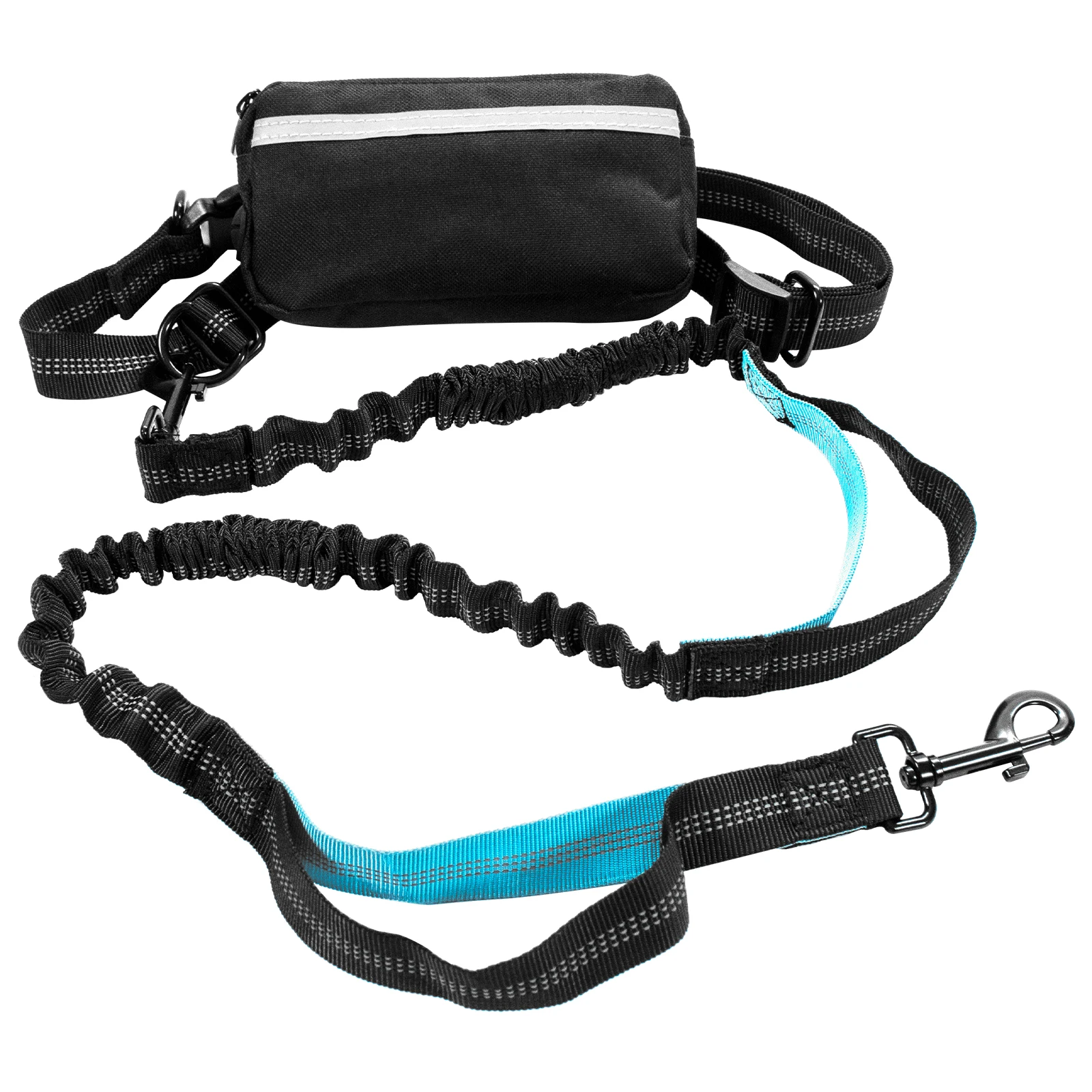 

Multi-functional Traction Leash with Waist Pack, Reflective Pull Strap Dog Traction Stretch Leash for Training Jogging Hiking