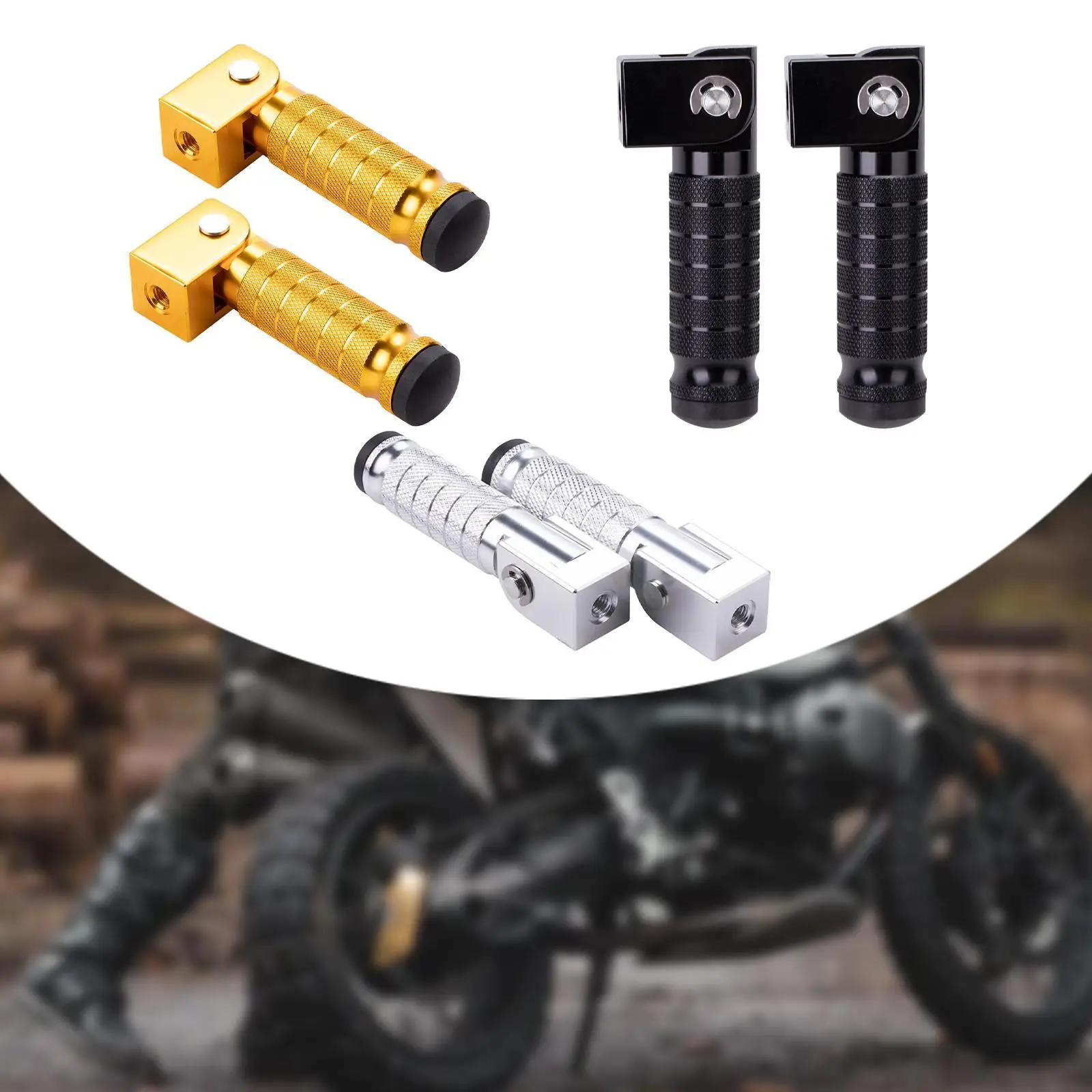 2 Pieces Motorcycle Footpegs Motorbike Footrests for Bicycles UTV