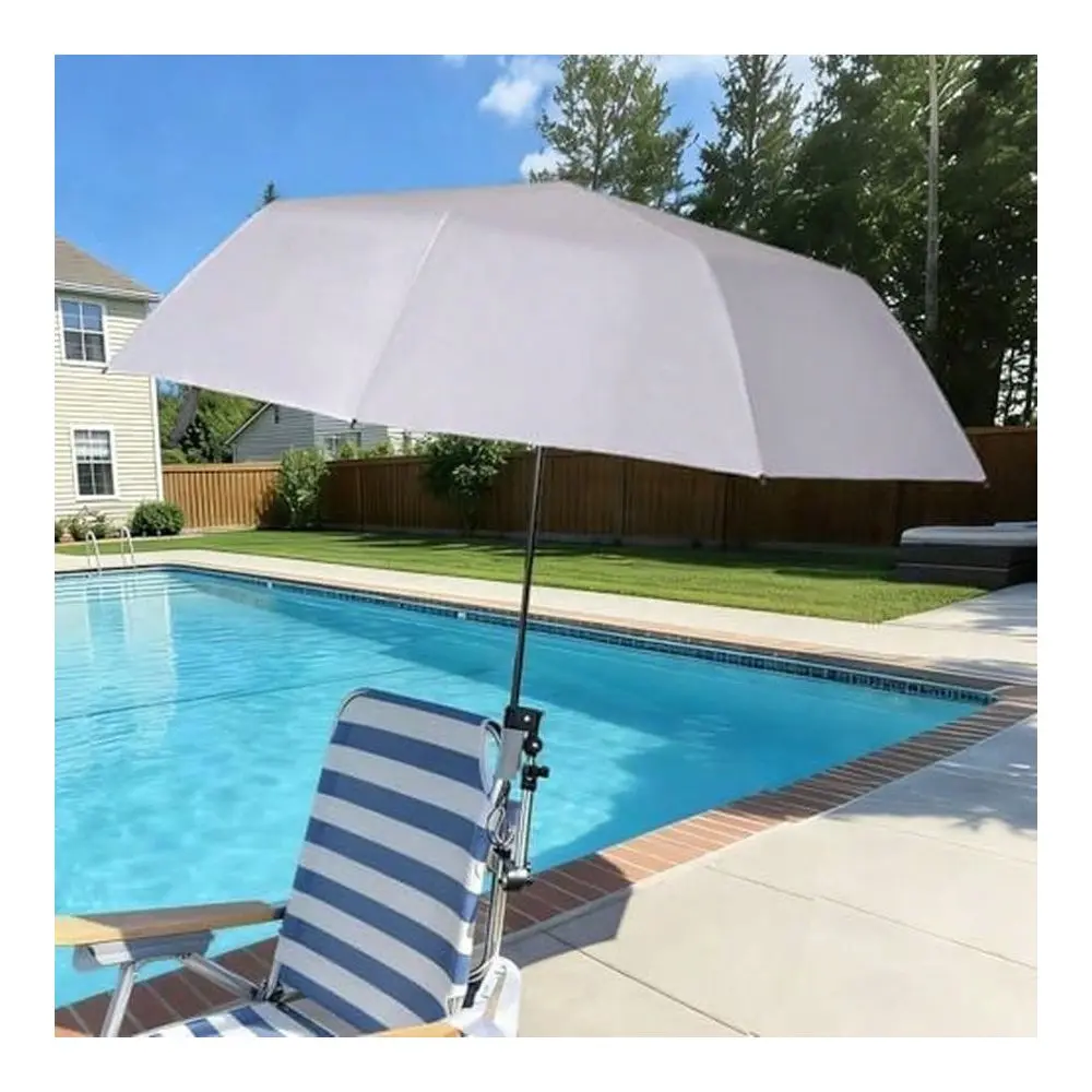 

Chair Umbrella With 360 Adjustable Clamp, 45in UPF 50 Portable Folding Sun Shade For Outdoor Camping Wheelchair,Travel, Strolle