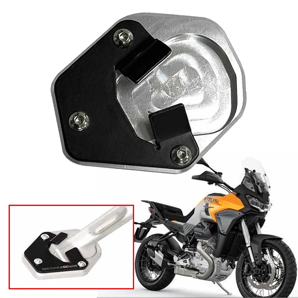 

Support Extension Foot Pad Fit For Moto Guzzi Stelvio 2024 2025 Motorcycle Accessories CNC Aluminium Side Stand Enlarged Adapter