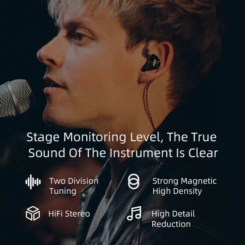 KZ EDX słuchawki przewodowe z mikrofonem dynamiczne słuchawki douszne HIFI Bass Music słuchawki douszne słuchawki z redukcją szumów sportowy zestaw słuchawkowy — zdjęcie 4