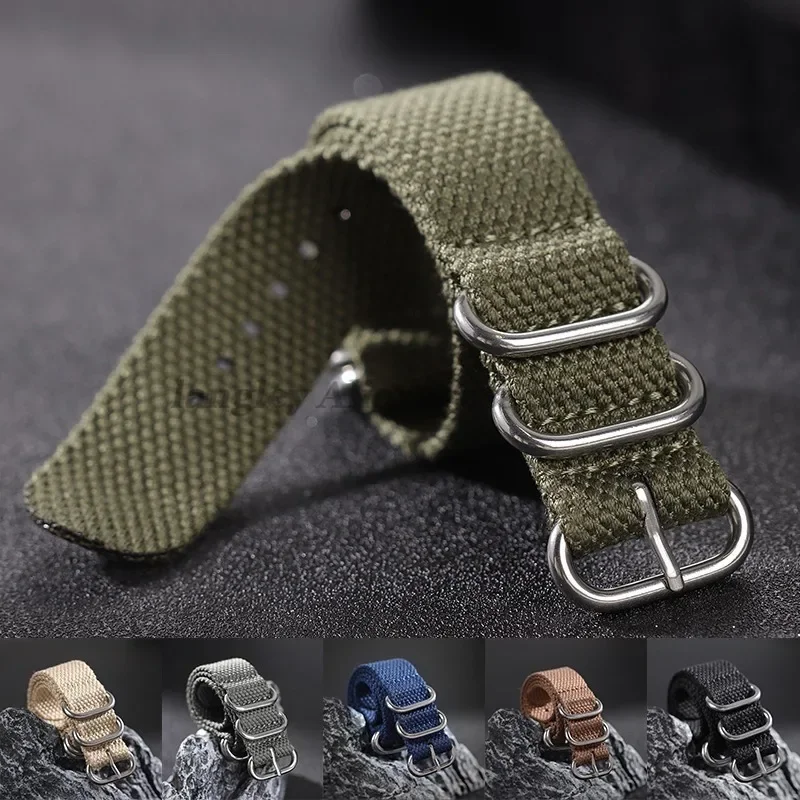 

Soft Nylon Cotton Watchband 20mm 22mm Round Buckle for Military Replacement for Seiko for Huawei for Rolex Wristband Accessories