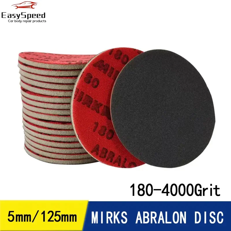 5Inch 125mm Mirka Abralon 180-4000 Grit Sponge Sangding Disc Foam Hook  Loop Sandpaper Flexibly Polish Plane For Car Paint Glass