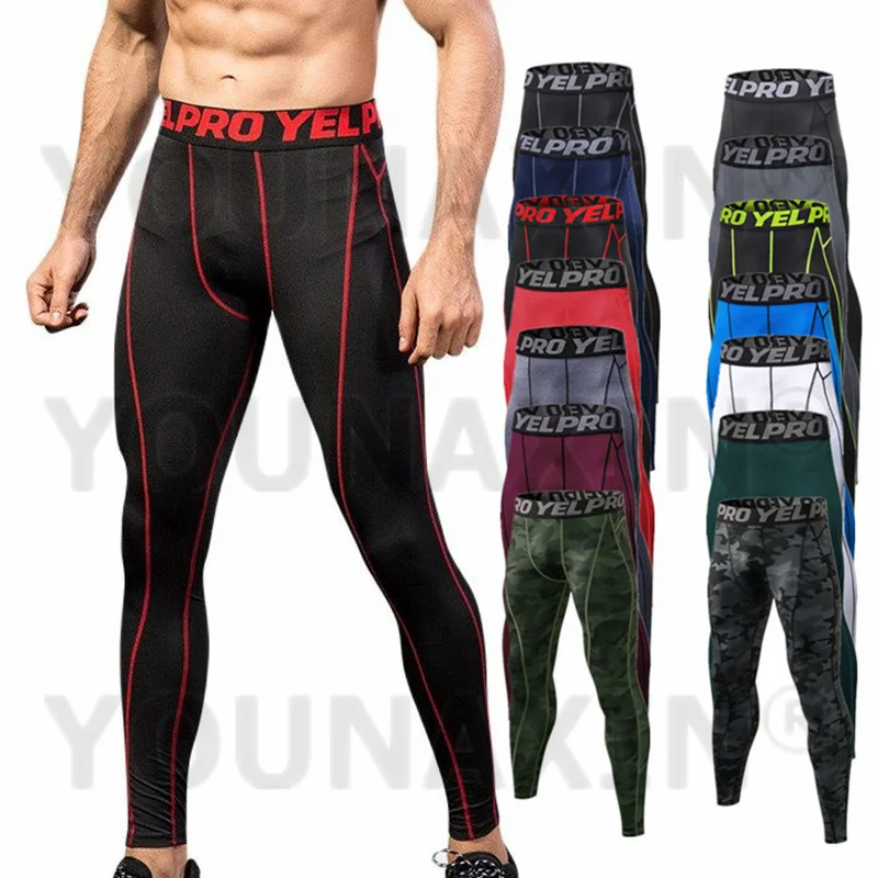 

Men's Running Sports Pants Yoga Gym Fitness Workout Training Tight Cycling Compression Leggings Quick Drying S M L XL 2XL 3XL