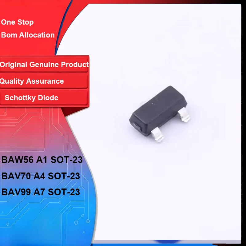 50pcs BAW56 A1 BAV70 A4 BAV99 A7 SOT-23Brand New Original SMD Small Signal Switching Diode for Arduino DIY Electronic in Stock