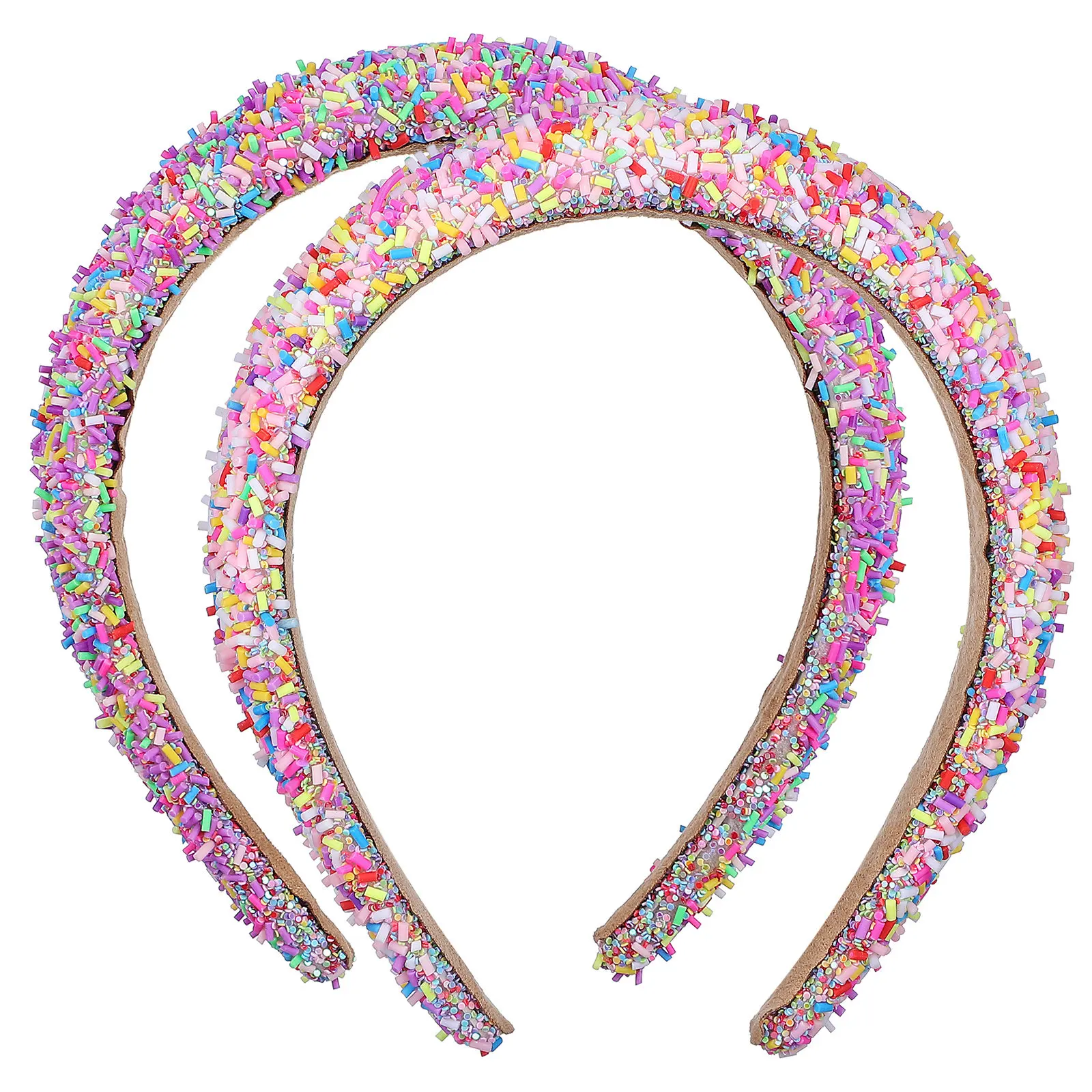 

2Pcs Thick Wide Headbands for Women Trendy Padded Candy Headband Sprinkle Decor Soft Comfortable Hair Accessory for Makeup