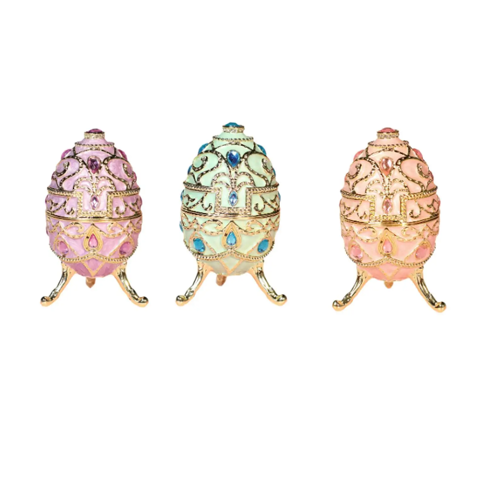 

Enameled Jewelry Box Home Decoration Crafts Gift for Girlfriend Novelty Easter Egg Style for Ear Studs Charms Pendants Bracelets
