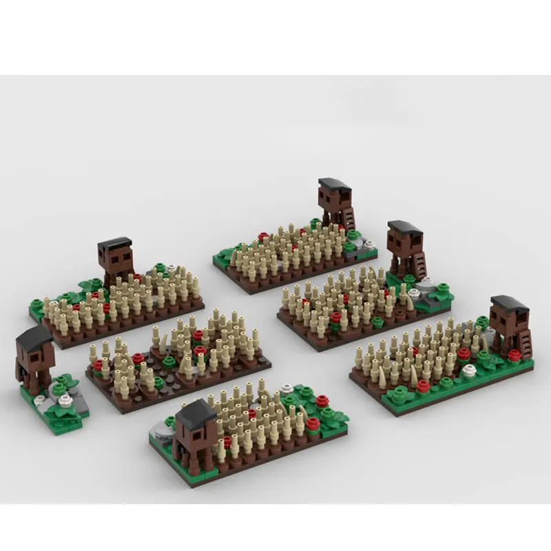 MOC Small Particle Assembly Building Blocks: Medieval Farm, Wheat Field, Castle Expansion Scene Model Toy Gift (636pcs) - view 6