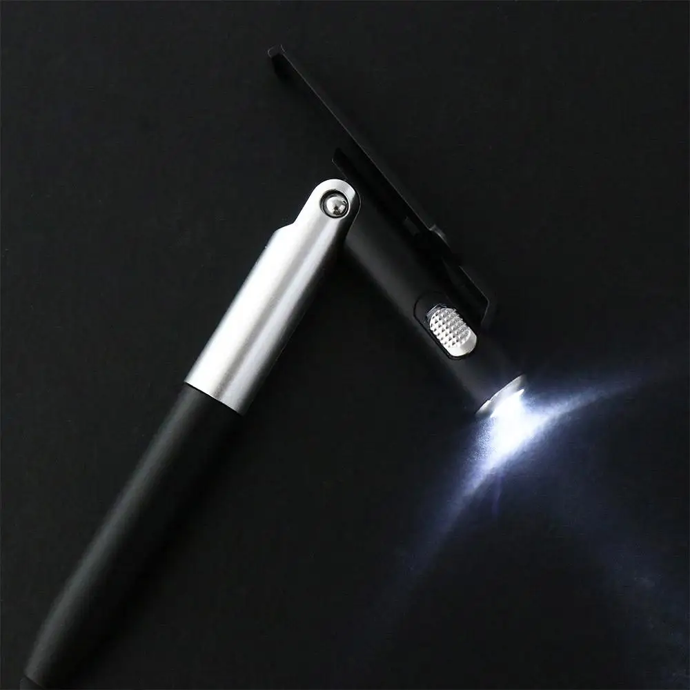 4 in 1 Foldable Night Reading School Stationery Cellphone Holder Writing Pen Ballpoint Pen with LED Light Stylus Pen