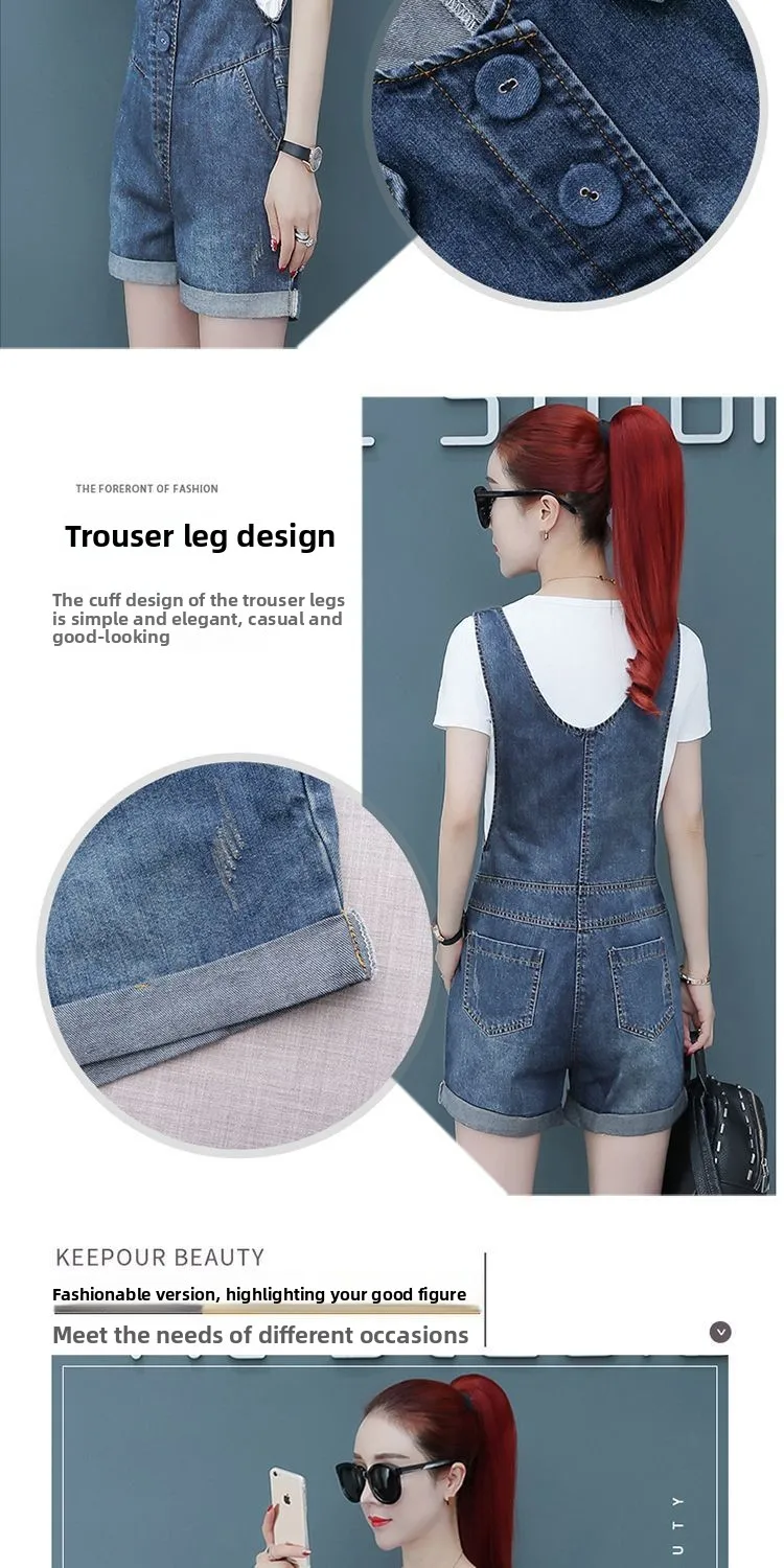 Monos de mujer, pantalones cortos con entrepierna abierta, monos finos de verano para mujer, tirantes vaqueros pequeños ajustados de cintura alta