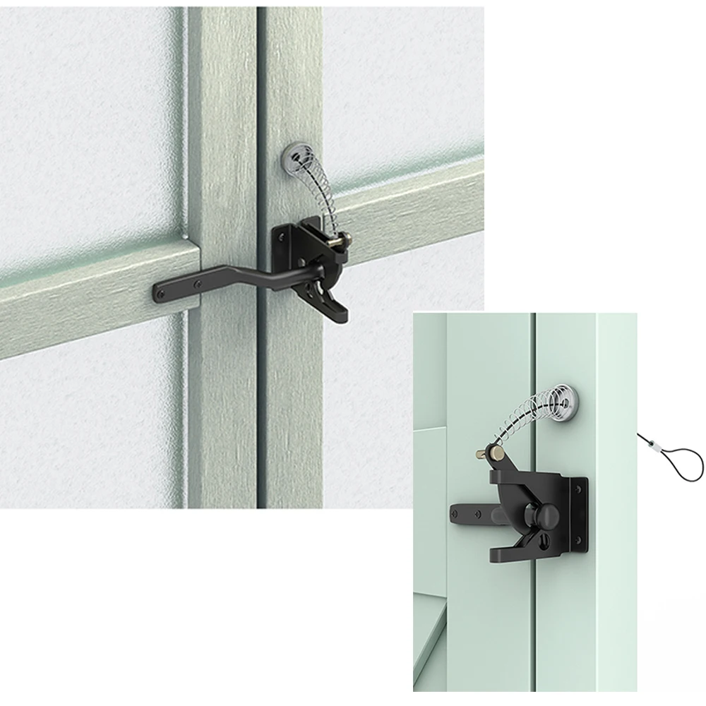 2 или 1 комплект автоматическая защелка для ворот забор дверные защелки пряжки с веревкой самоблокирующиеся ворота пружинная молния автобл...