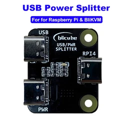 USB Power Splitter for Raspberry Pi BliKVM Development Board HDMI-compatible for Remote Control Overtip Server CSI
