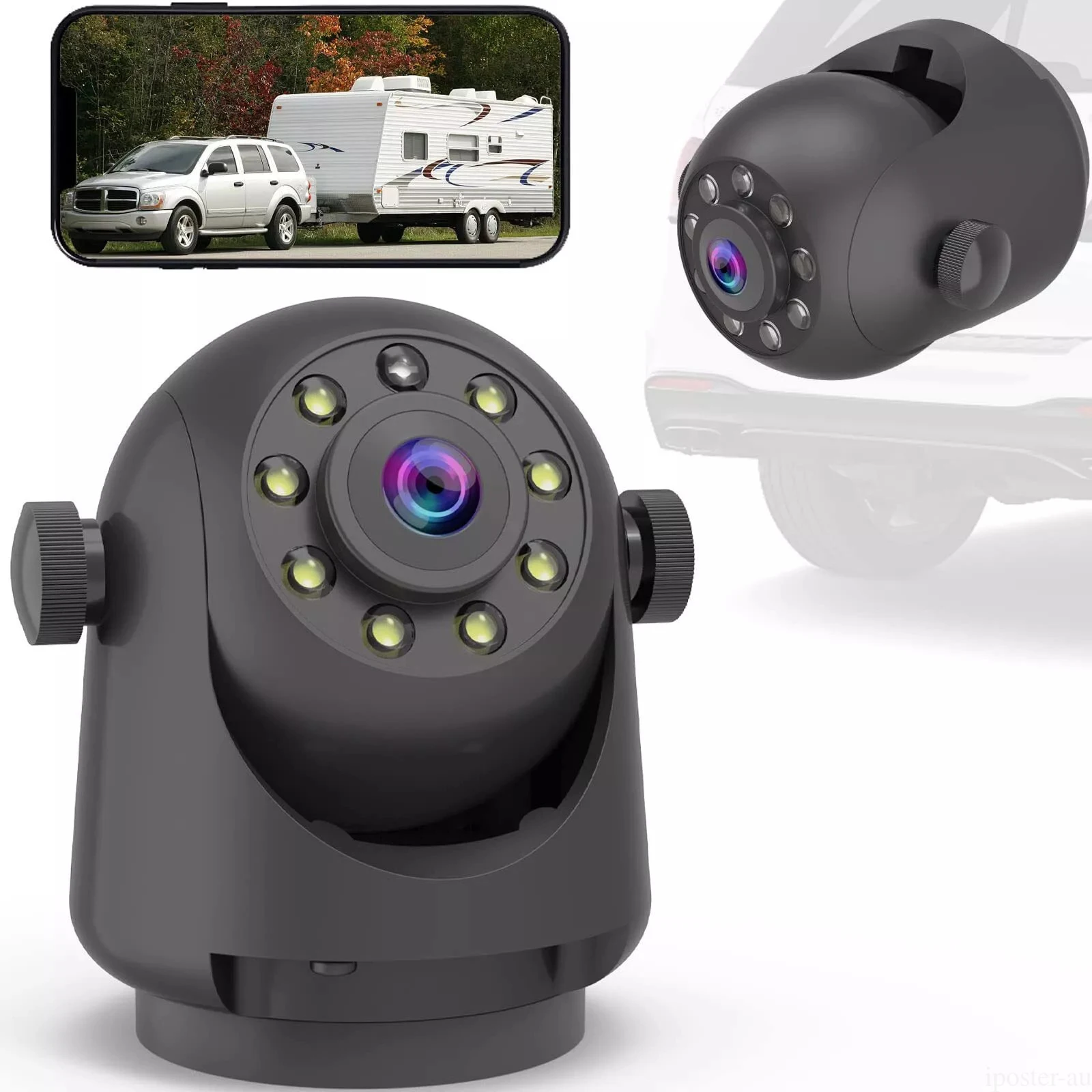 

Lastbus Magnetic WIFI Rear View Backup Camera With Night Vision Rechargeable Battery For iPhone Android Cellphones iPad