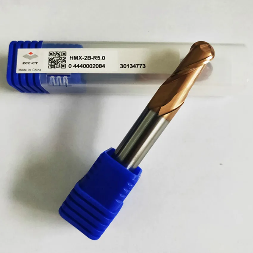 

HMX-2B-R5.0 ZCC.CT HMX-2B Two edge straight shank ball end mill D10.0R5.0*10*20*75 2F Ball Nose End Mill 2 Flutes Ball End Mills